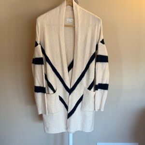 Newbury Kustom Cream and Black Chevron Cardigan